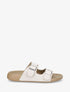Mules en simili à double brides - Beige - 1