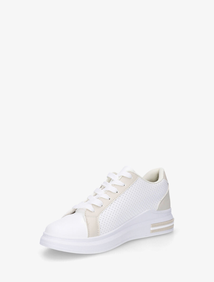 Baskets en simili perforé - Beige - 3