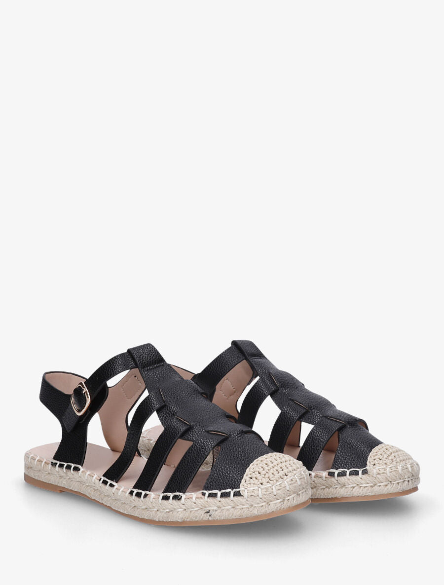 Espadrilles style spartiate - Noir - 4