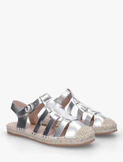 Espadrilles style spartiate - Argent - 4