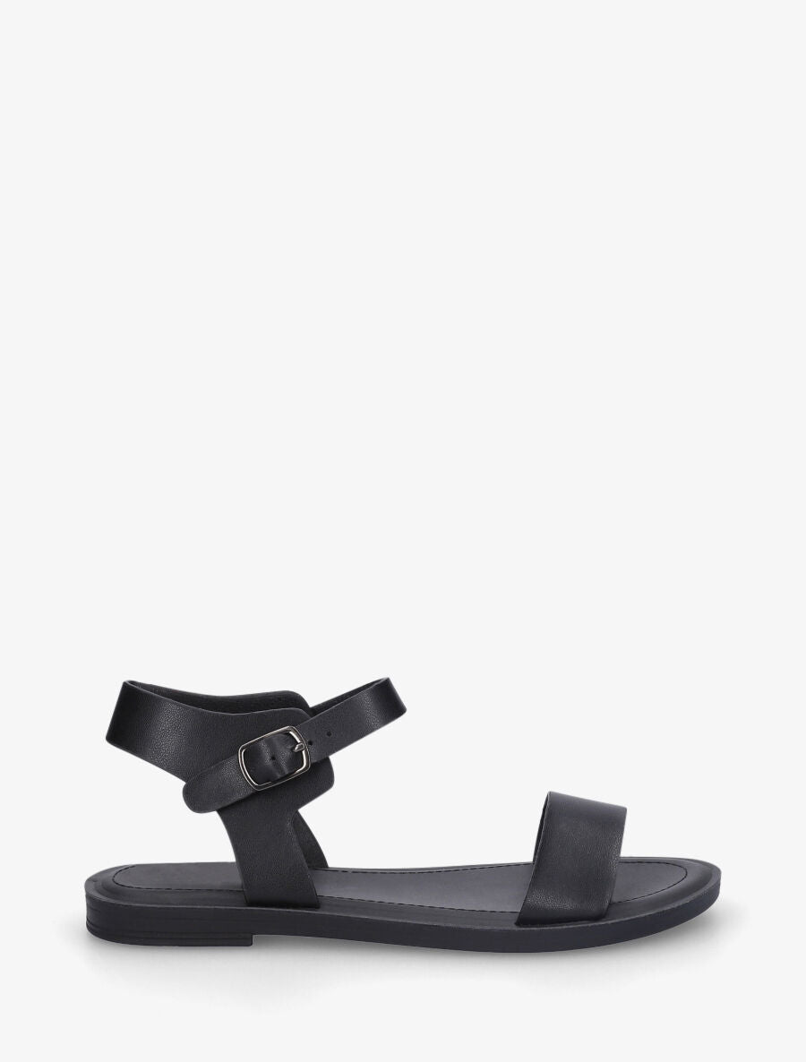 Nu-pieds basiques en simili - Noir - 1