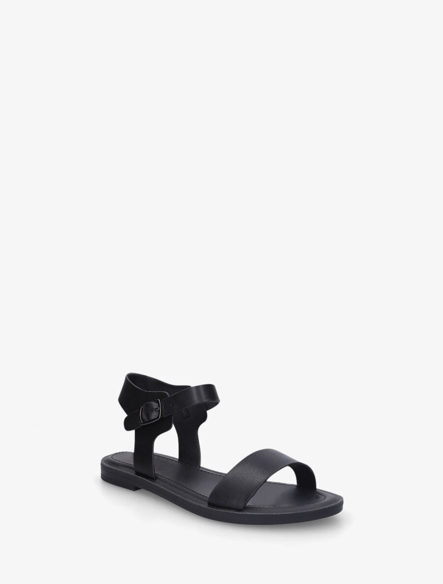 Nu-pieds basiques en simili - Noir - 2
