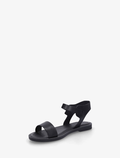 Nu-pieds basiques en simili - Noir - 3
