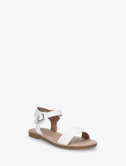 Nu-pieds basiques en simili - Blanc - 2