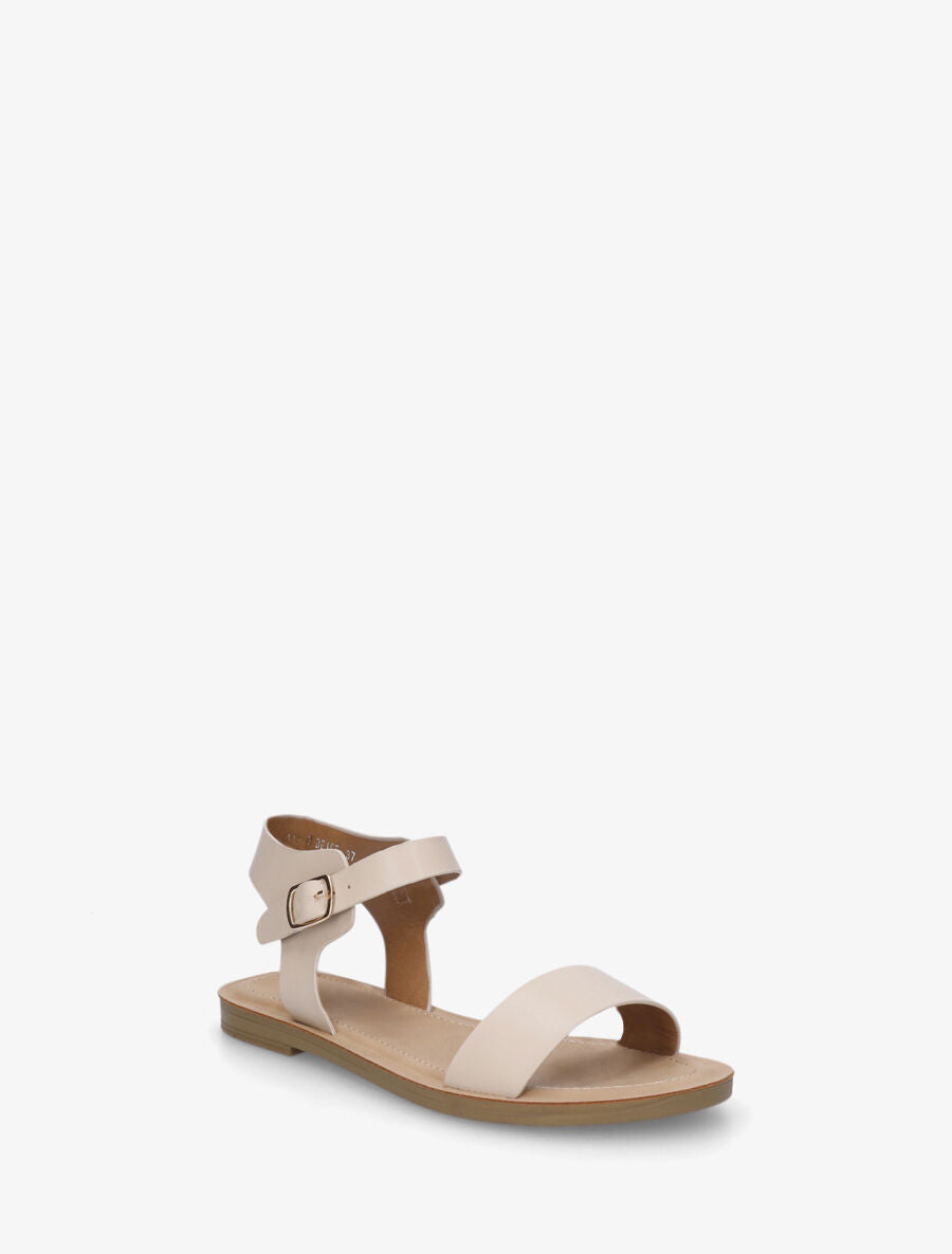 Nu-pieds basiques en simili - Beige - 2
