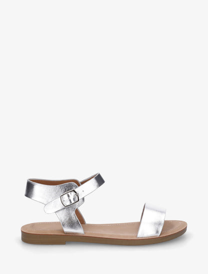 Nu-pieds basiques en simili - Argent - 5