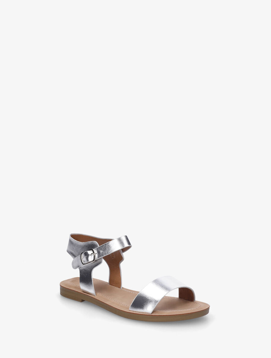 Nu-pieds basiques en simili - Argent - 2