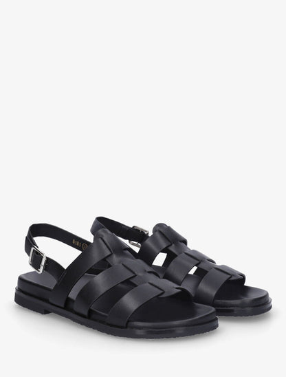 Nu-pieds style spartiates - Noir - 4