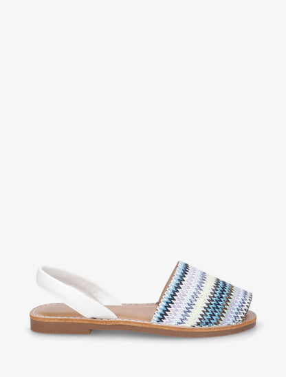 Nu-pieds à brides tressées motif zigzag - Blanc - 5