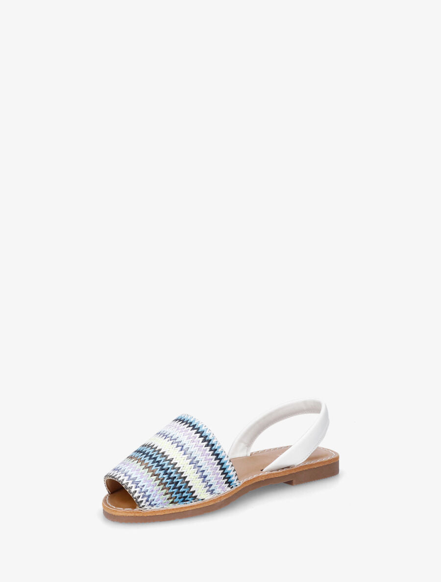 Nu-pieds à brides tressées motif zigzag - Blanc - 3