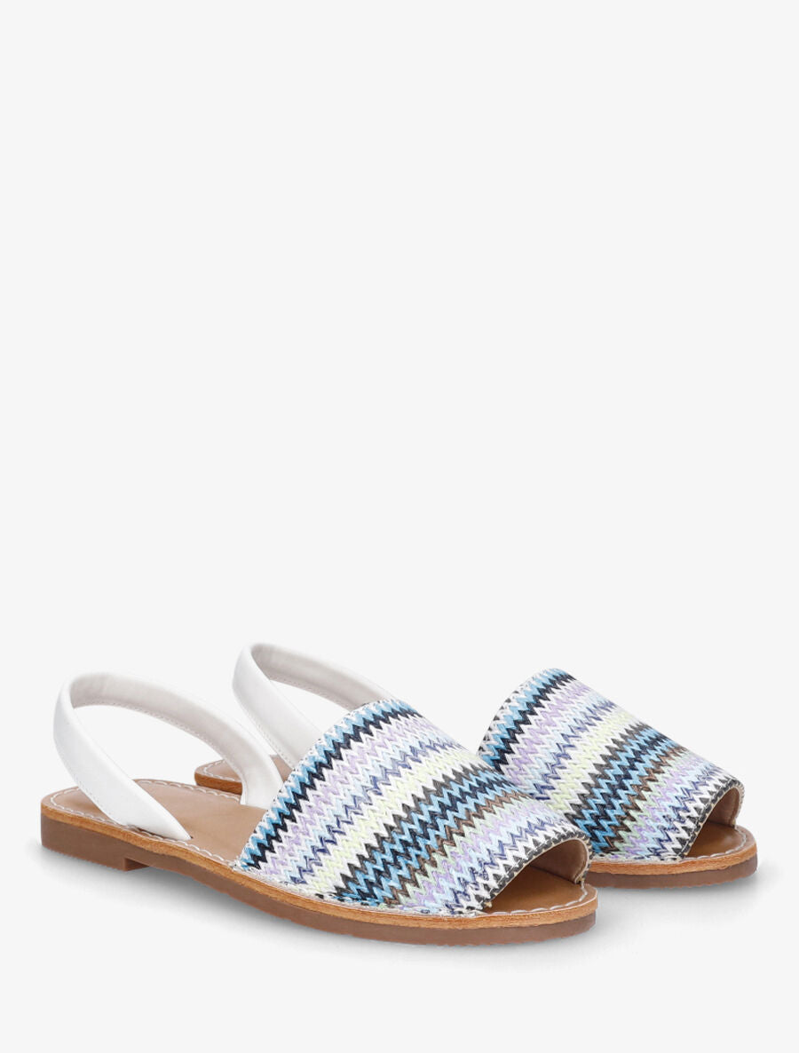 Nu-pieds à brides tressées motif zigzag - Blanc - 4