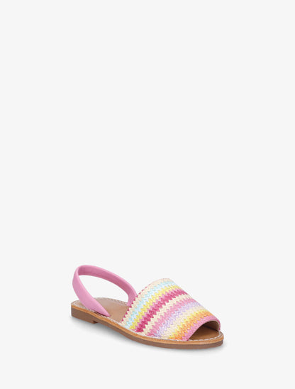 Nu-pieds à brides tressées motif zigzag - Rose - 2