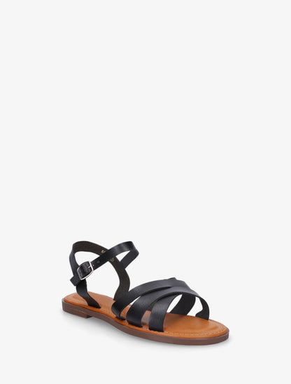 Nu-pieds multibrides croisées - Noir - 2