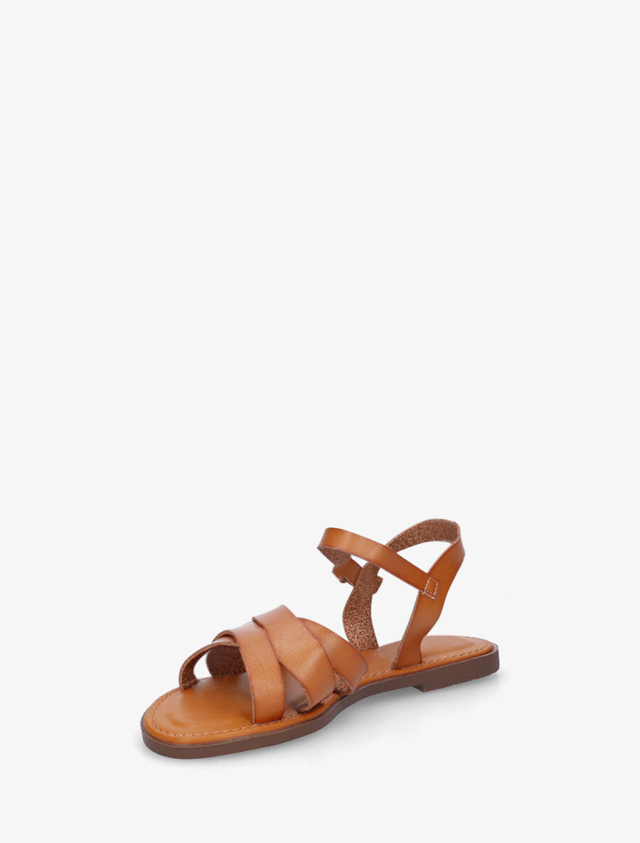 Nu-pieds multibrides croisées - Camel - 3