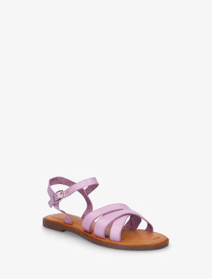 Nu-pieds multibrides croisées - Lilas - 2