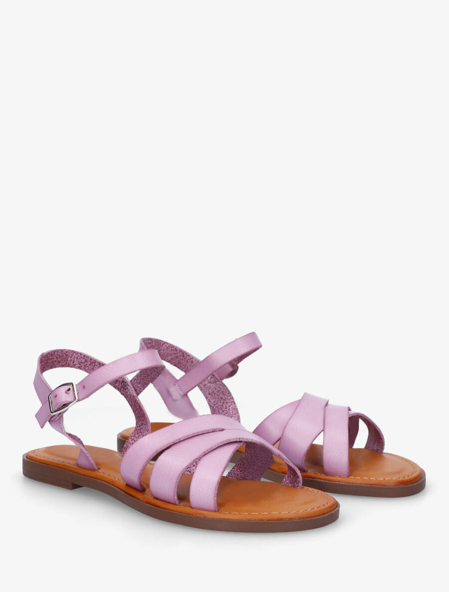 Nu-pieds multibrides croisées - Lilas - 4