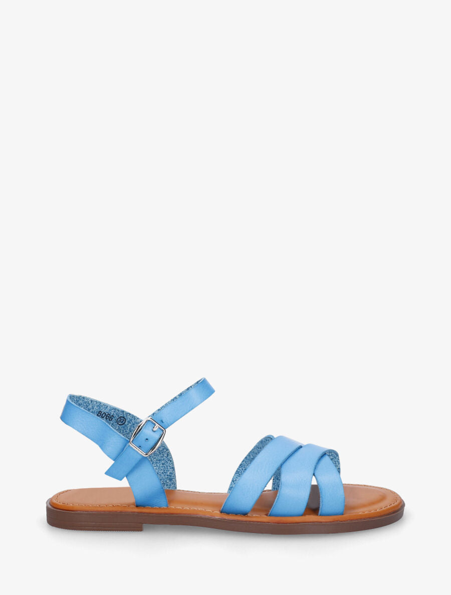 Nu-pieds multibrides croisées - Bleu - 1