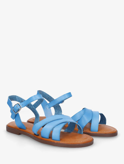 Nu-pieds multibrides croisées - Bleu - 4