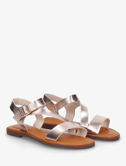 Nu-pieds classiques en simili - Doré rose - 4