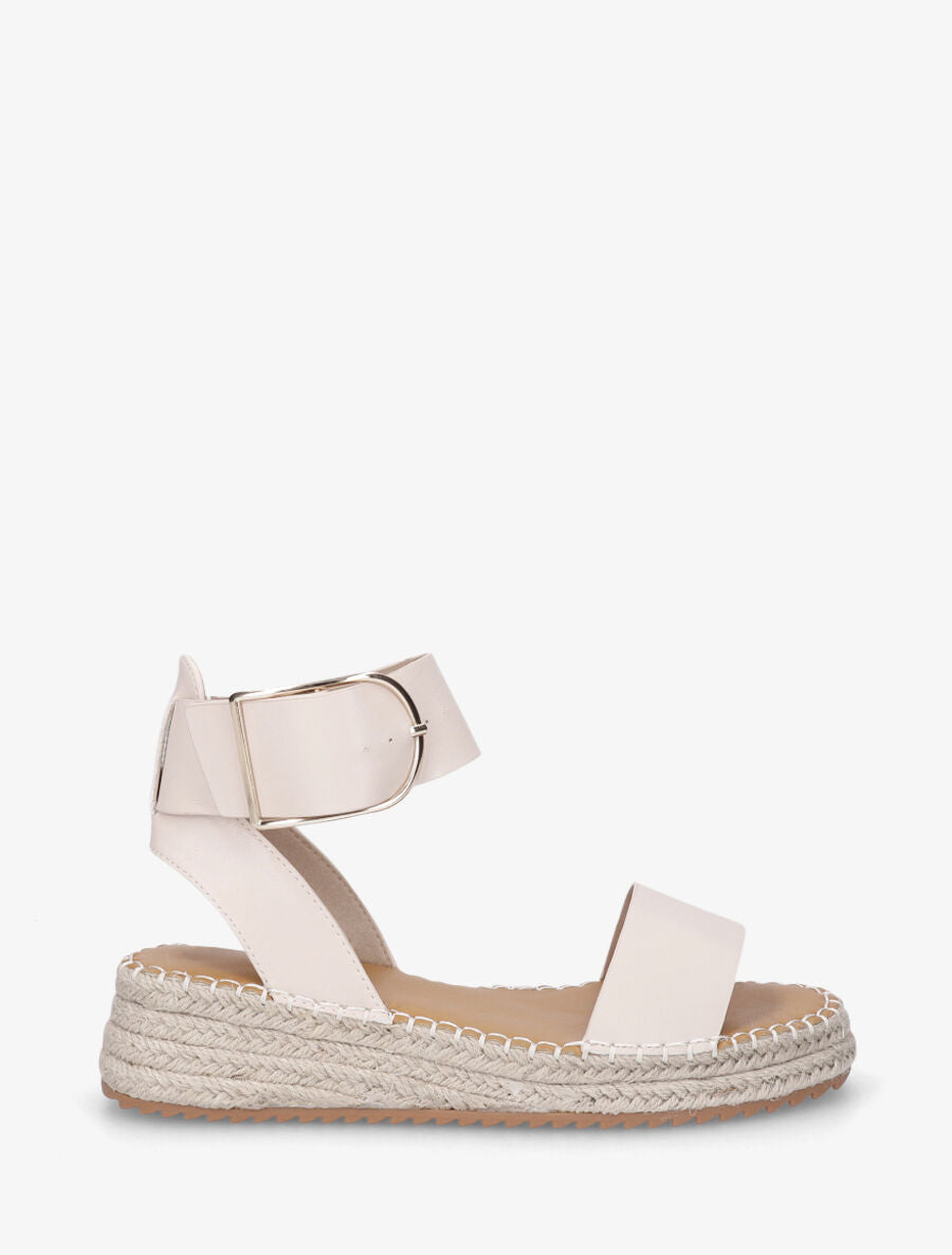 Sandales style espadrille à bride épaisse - Beige - 1