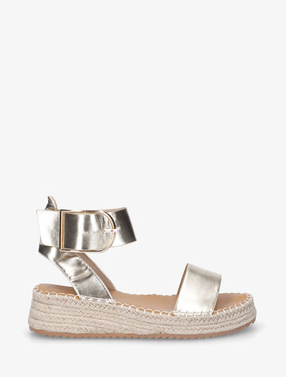 Sandales style espadrille à bride épaisse - Or - 1