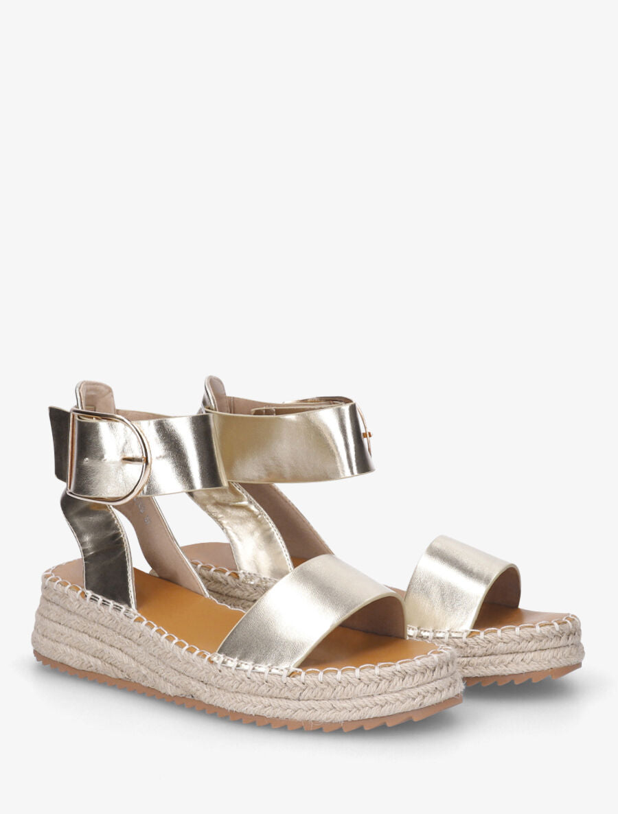 Sandales style espadrille à bride épaisse - Or - 4