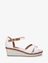 Sandales compensées bride croisées en tissu - Écru - 5