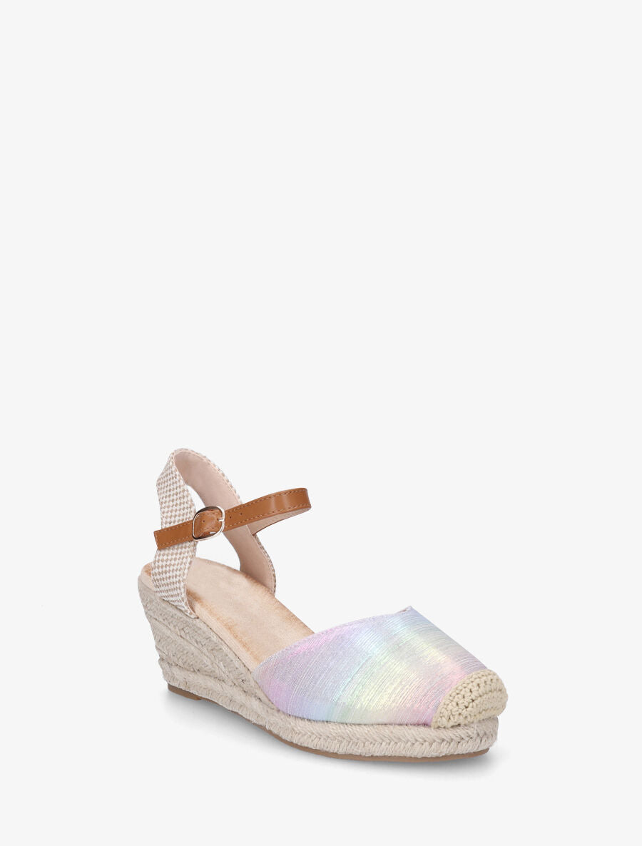 Espadrilles irisées en tissu - Argent - 2
