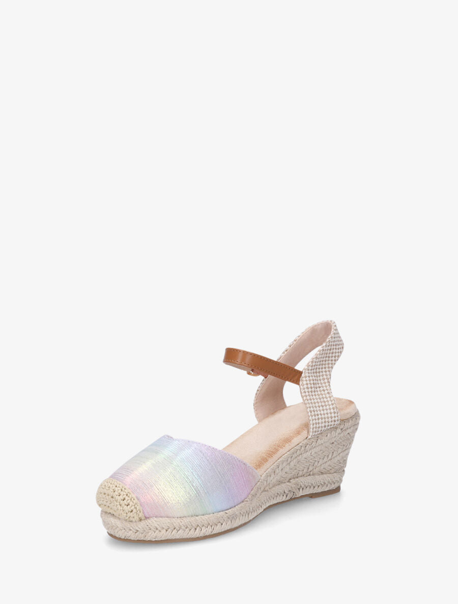 Espadrilles irisées en tissu - Argent - 3