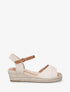 Sandales en suédine à contrefort damier - Beige - 1