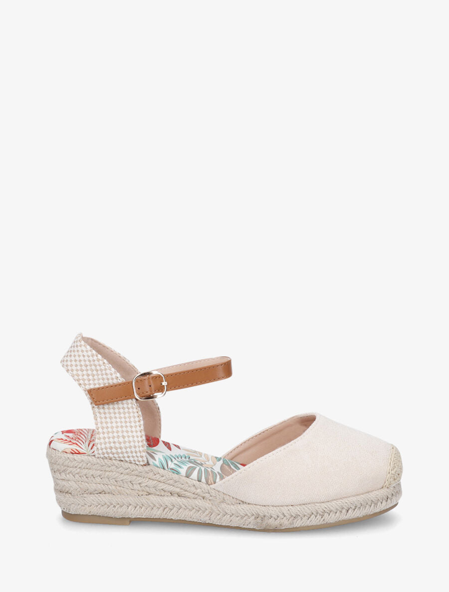 Espadrille en suédine à semelle fantaisie - Beige - 1