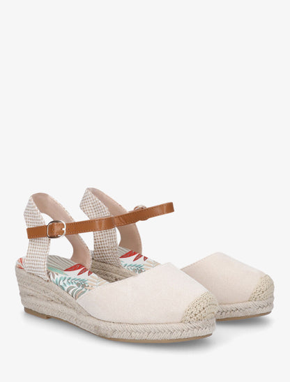 Espadrille en suédine à semelle fantaisie - Beige - 4