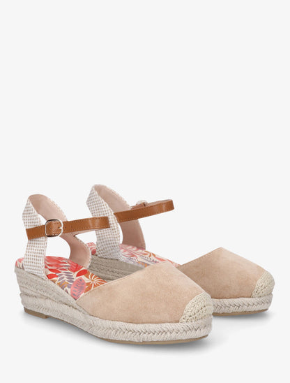 Espadrille en suédine à semelle fantaisie - Taupe - 4