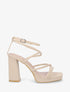 Sandales à talon en suédine - Beige - 5