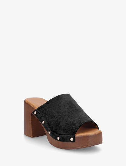 Mules à talon style sabot - Noir - 2