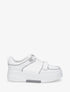 Baskets bi-matière à lacets et scratch - Blanc - 1