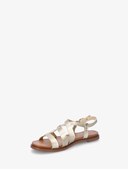 Nu-pieds en simili à bride courbée - Or - 3