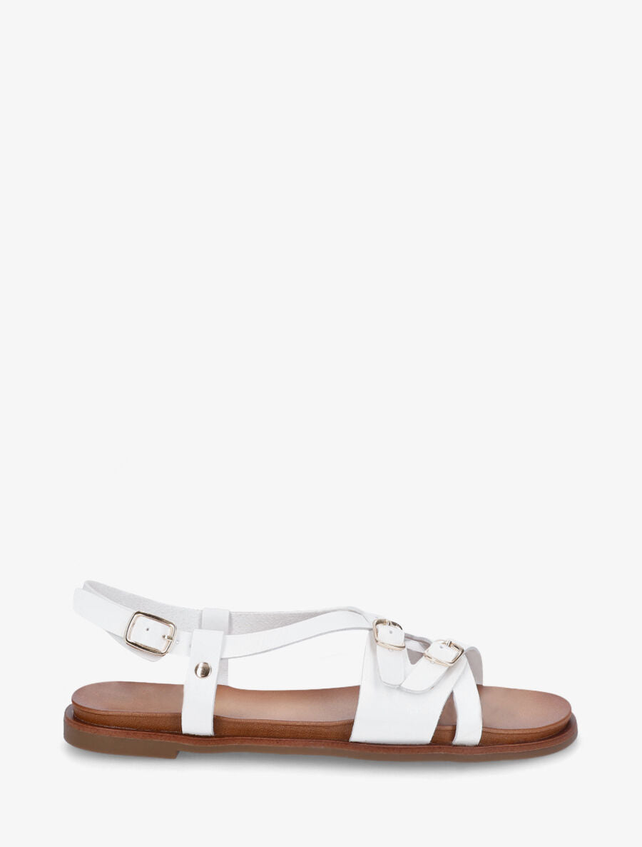 Nu-pieds brides à boucles croisées - Blanc - 1