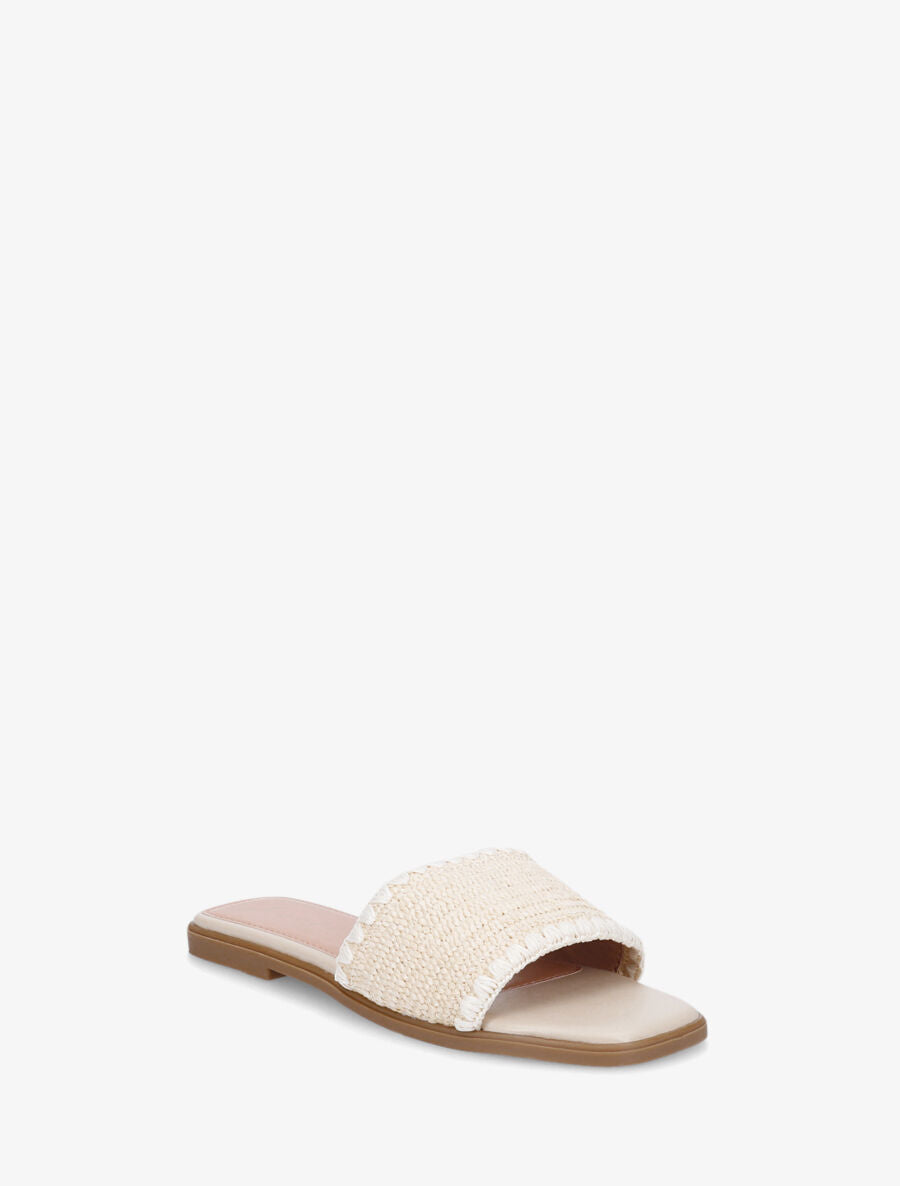 Claquettes effet raphia - Beige - 2