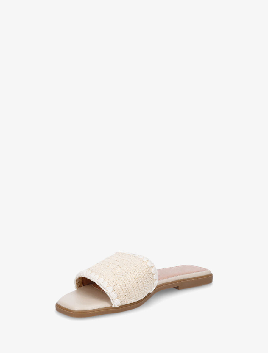 Claquettes effet raphia - Beige - 3