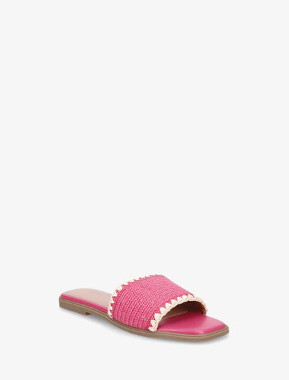 Claquettes effet raphia - Fuchsia - 2