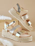 Sandales compensées à brides texturées - Argent - 1