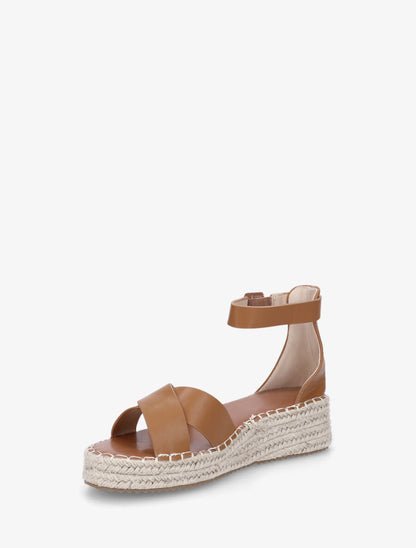 Sandales croisées style espadrille - Camel - 3