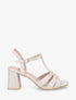 Sandales torsadées à talon carré - Beige - 1