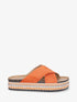 Claquettes croisées en suédine - Orange - 5