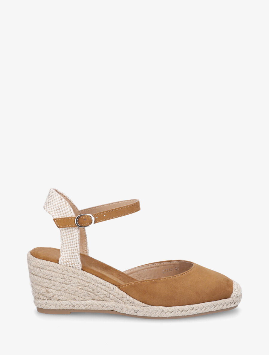 Espadrilles mi-hautes en suédine - Camel - 5