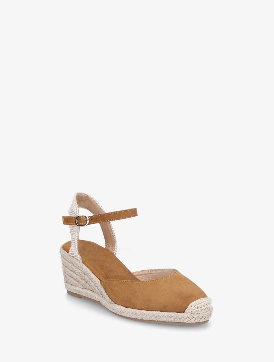 Espadrilles mi-hautes en suédine - Camel - 2