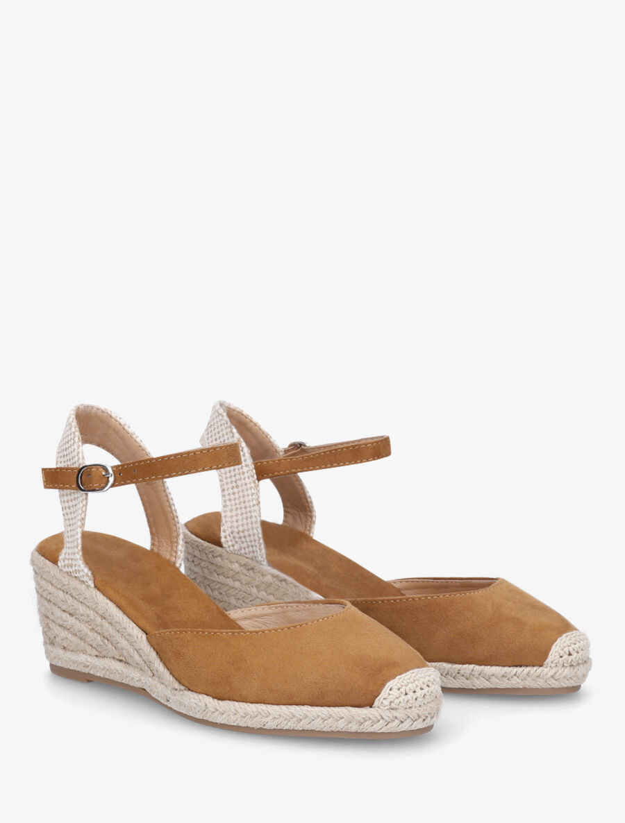 Espadrilles mi-hautes en suédine - Camel - 4