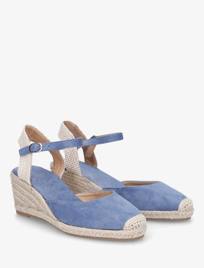 Espadrilles mi-hautes en suédine - Bleu - 4