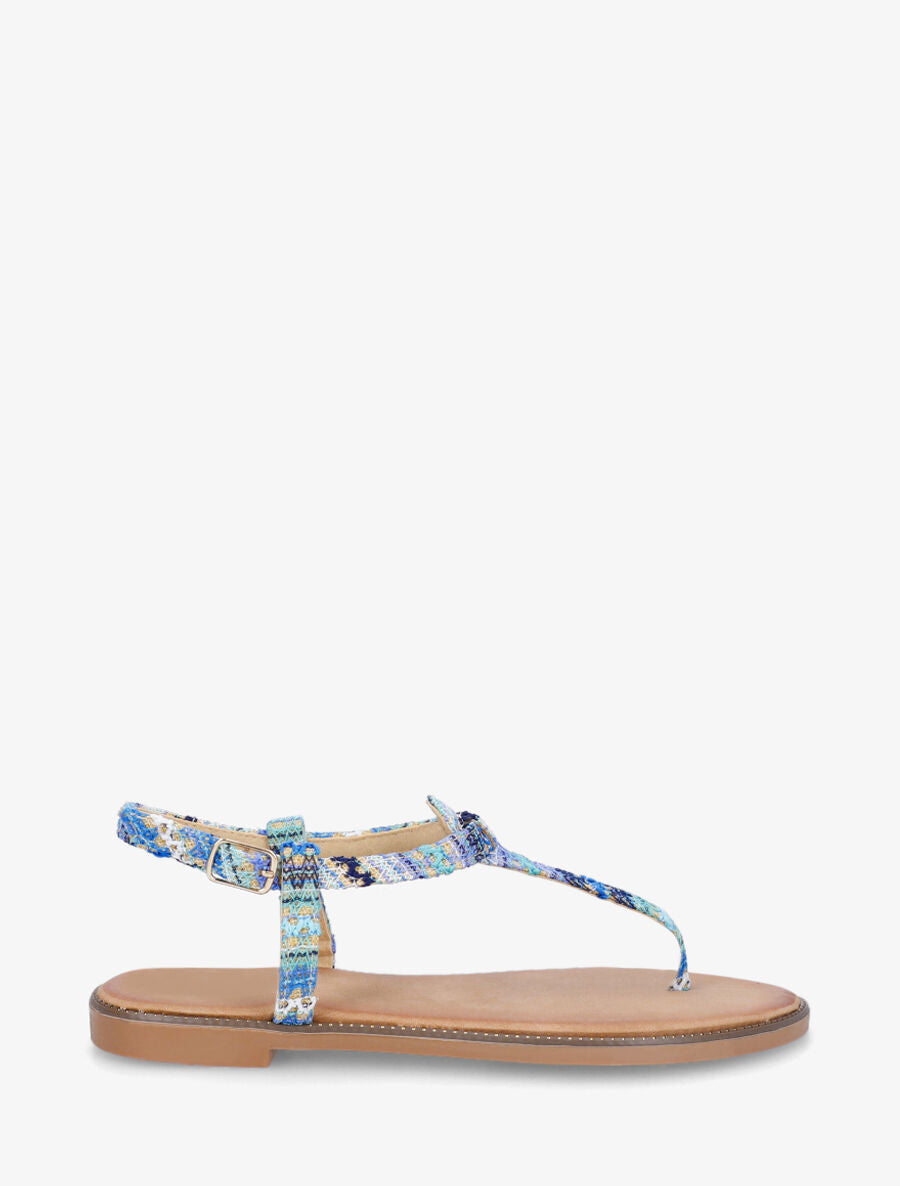 Nu-pieds effet tweed - Bleu - 2